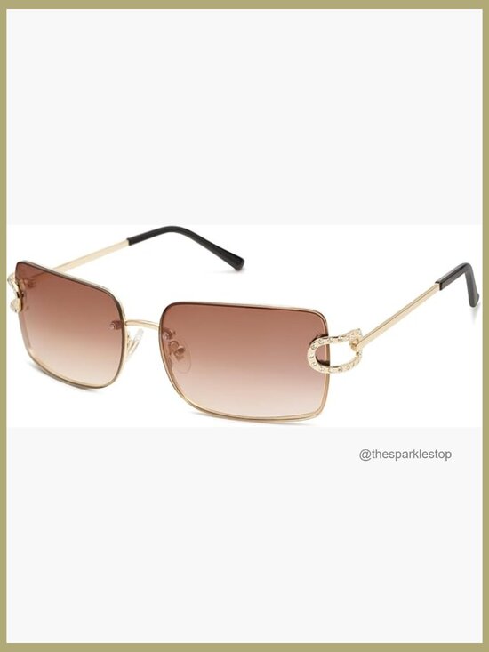 Vintage Rectangle Sunglasses, Oversized Rimless UV400 Metal Frames main image 4